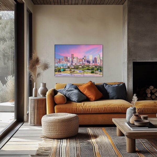 Denver travel art canvas. Denver wall art, Denver print, Denver Canvas, Denver decor. Denver Colorado - Image 2