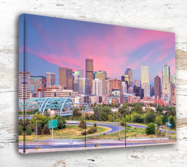 Denver travel art canvas. Denver wall art, Denver print, Denver Canvas, Denver decor. Denver Colorado