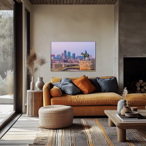 Kansas City Bright Skyline Canvas - Beautiful Wall Art for Your Home, Kansas City canvas wall art - Image 2