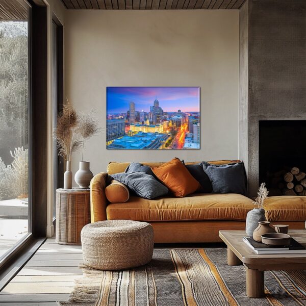 Indianapolis Beautiful Skyline Wall Art Canvas Print, Indianapolis canvas print, Indianapolis wall art decor - Image 2