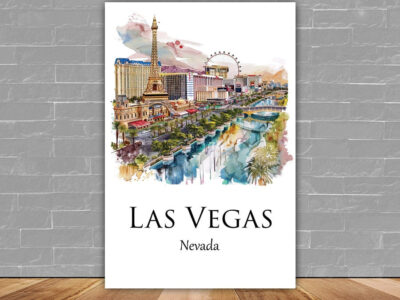 Las Vegas Canvas, Las Vegas Print, Las Vegas wall art, Las Vegas travel art print, Las Vegas Nevada, Las Vegas poster