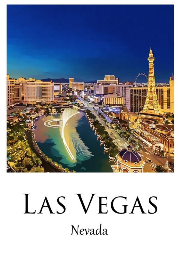 Las Vegas Canvas, Las Vegas Print, Las Vegas wall art, Las Vegas travel art print, Las Vegas Nevada, Las Vegas poster - Image 2