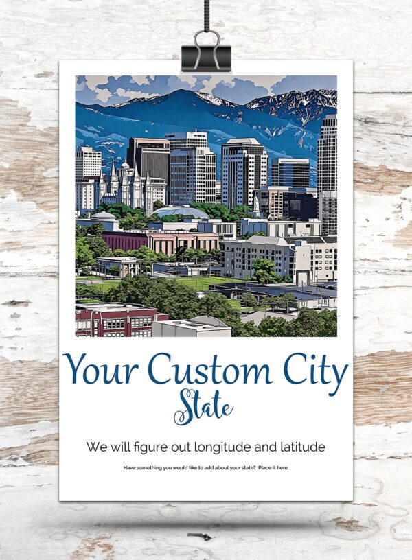 Your Favorite City Travel art, Custom Skyline Print or Canvas, Personalized wall art, Your City Travel Poster, Your custom Print - Image 2