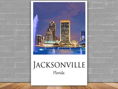 Jacksonville Canvas, Jacksonville Print, Jacksonville wall art, Jacksonville travel art print, Jacksonville Florida, Jacksonville poster