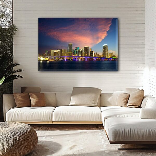 Miami Canvas, Miami Print, Miami wall art, Miami travel art print, Miami Florida, Miami poster - Image 2