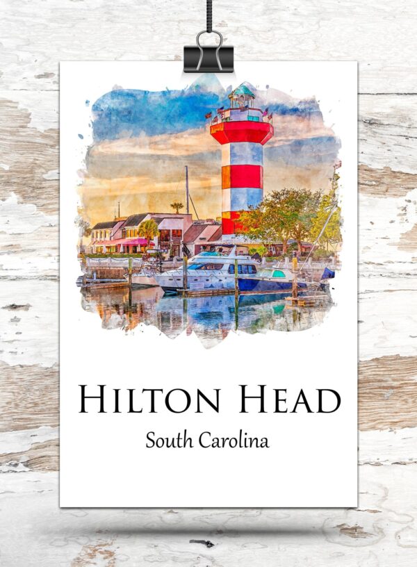 Hilton Head Travel art print,  Hilton Head Canvas Print,  Hilton Head wall art, Hilton Head  wall art, Hilton Head South Carolina,  poster - Image 3