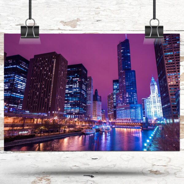 Chicago Canvas, Chicago Print, Chicago wall art, Chicago travel art print, Chicago Illinois , Chicago  poster - Image 3