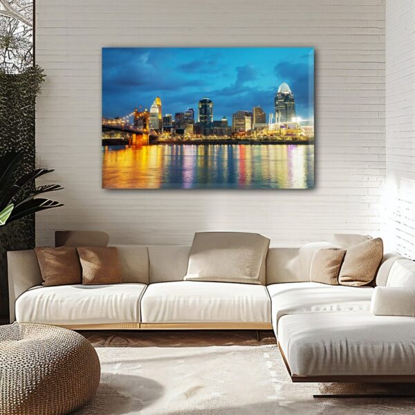 Cincinnati Canvas,  Cincinnati Print,  Cincinnati wall art, Cincinnati travel art print, Cincinnati Illinois ,  Cincinnati poster - Image 2