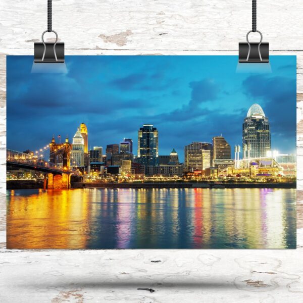 Cincinnati Canvas,  Cincinnati Print,  Cincinnati wall art, Cincinnati travel art print, Cincinnati Illinois ,  Cincinnati poster - Image 3