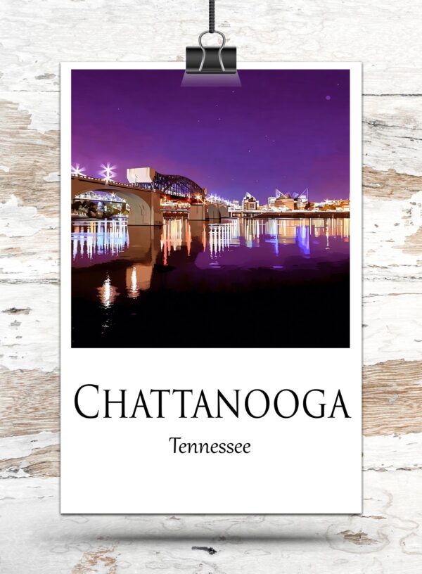 Chattanooga Canvas, Chattanooga Print, Chattanooga wall art, Chattanooga  travel art print ,Chattanooga art print Chattanooga poster - Image 5