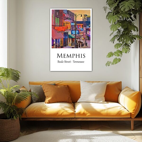 Beale Street Memphis Canvas Beale Street Memphis canvas, Beale Street Memphis wall art, Beale Street Memphis travel art print, - Image 2