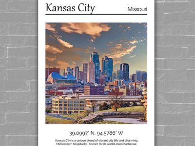 Kansas City Canvas,  Kansas City  Print, Kansas City  wall art, Kansas City travel art print, Kansas City , Kansas City  travel poster