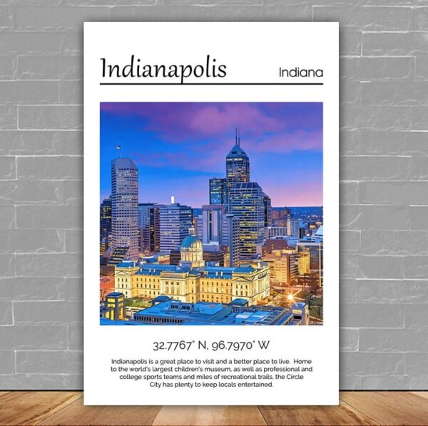 Indianapolis Canvas,  Indianapolis Print, Indianapolis  wall art, Indianapolis  travel art print,  Indianapolis Indiana, Indianapolis poster