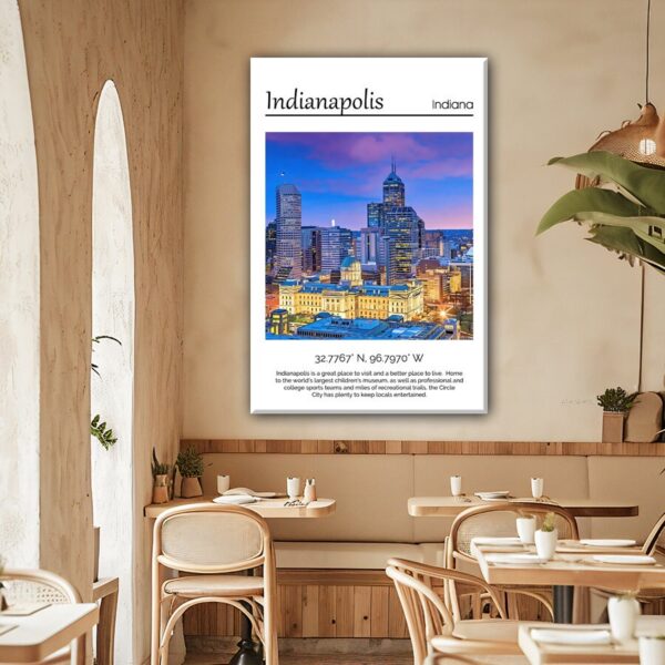 Indianapolis Canvas,  Indianapolis Print, Indianapolis  wall art, Indianapolis  travel art print,  Indianapolis Indiana, Indianapolis poster - Image 2