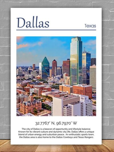Dallas Texas Travel art Canvas,  Dallas Print, Dallas wall art, Dallas art print, Dallas Texas , Dallas travel art  poster