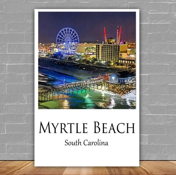 Myrtle Beach Canvas,  Myrtle Beach Print, Myrtle Beach wall art,  Myrtle Beach travel art print, Myrtle Beach ,  Myrtle Beach poster