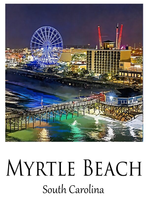 Myrtle Beach Canvas,  Myrtle Beach Print, Myrtle Beach wall art,  Myrtle Beach travel art print, Myrtle Beach ,  Myrtle Beach poster - Image 4