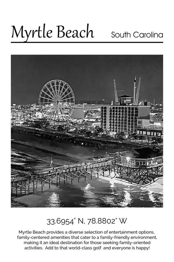 Myrtle Beach Canvas,  Myrtle Beach Print, Myrtle Beach wall art,  Myrtle Beach travel art print, Myrtle Beach ,  Myrtle Beach poster - Image 4
