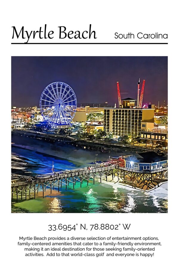 Myrtle Beach Canvas,  Myrtle Beach Print, Myrtle Beach wall art,  Myrtle Beach travel art print, Myrtle Beach ,  Myrtle Beach poster - Image 5