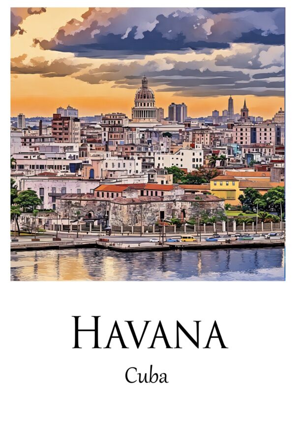 Havana Canvas, Havana  Print,  Havana wall art, Havana travel art print, Havana Cuba, Havana  poster - Image 4