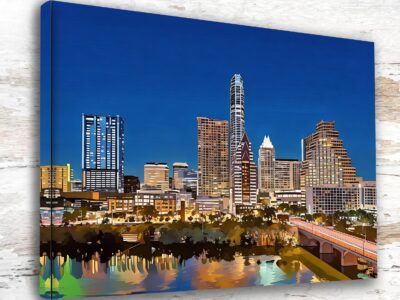 Austin Texas canvas watercolor, Austin Texas Wall Art, Austin Texas Print, Canvas wall art, Austin Texas Watercolor wall art