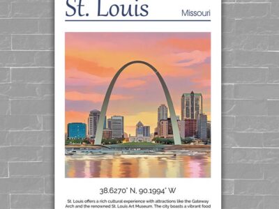 St Louis Canvas, St Louis Print, St Louis wall art, St Louis travel art print, St Louis Missouri, St Louis poster