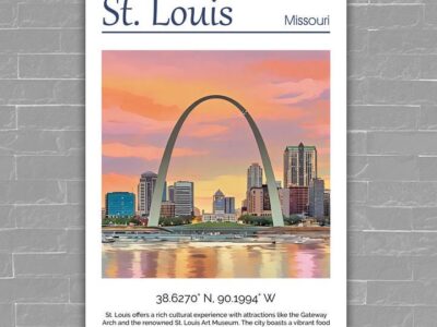 St Louis Canvas, St Louis Print, St Louis wall art, St Louis travel art print, St Louis Missouri, St Louis poster