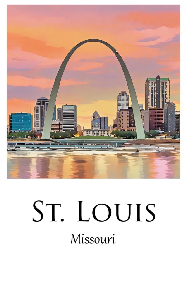 St Louis Canvas, St Louis Print, St Louis wall art, St Louis travel art print, St Louis Missouri, St Louis poster - Image 4