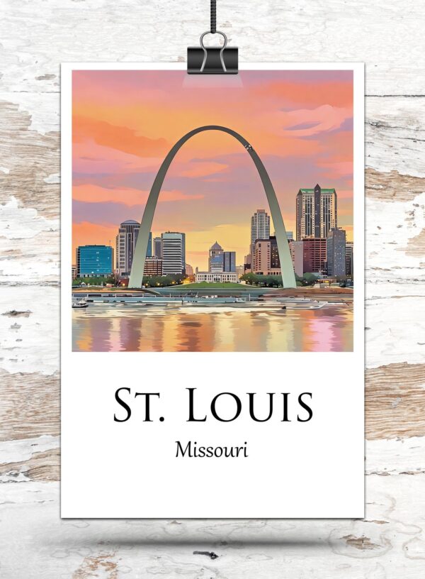 St Louis Canvas, St Louis Print, St Louis wall art, St Louis travel art print, St Louis Missouri, St Louis poster - Image 3