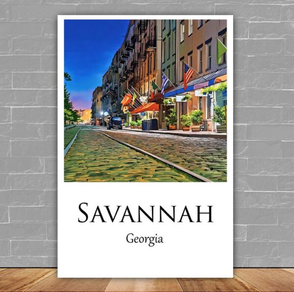 Savannah Georgia canvas watercolor, Savannah GA Wall Art, Savannah Georgia Print, Canvas wall art, Savannah Georgia Watercolor wall art