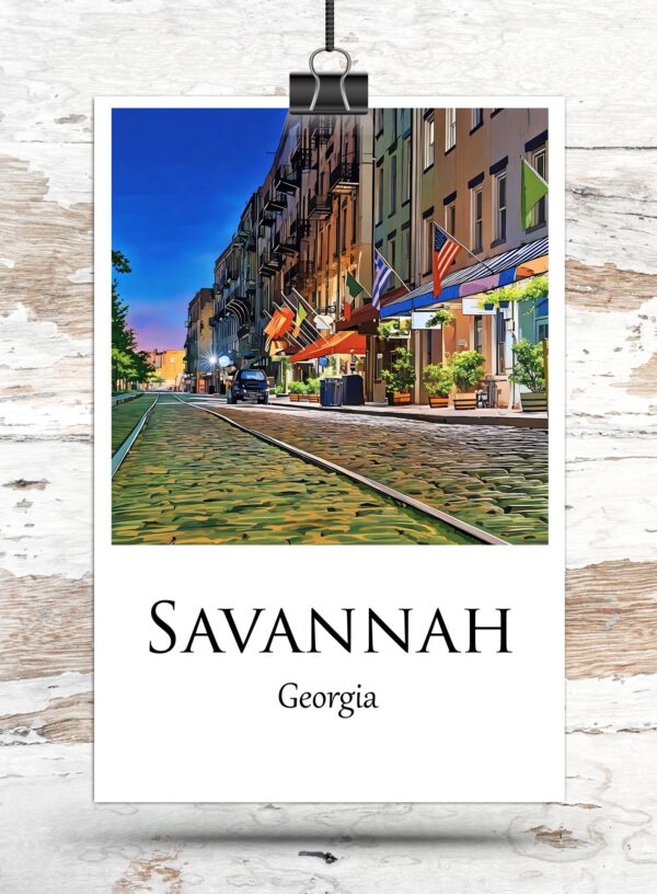 Savannah Georgia canvas watercolor, Savannah GA Wall Art, Savannah Georgia Print, Canvas wall art, Savannah Georgia Watercolor wall art - Image 3