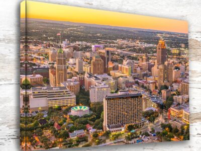 Custom Printed San Antonio Skyline Fine Art Canvas - Cityscape Wall Decor, San Antonio Texas  canvas wall art, San Antonio Texas