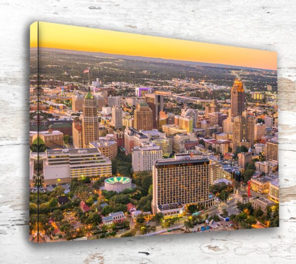 Custom Printed San Antonio Skyline Fine Art Canvas - Cityscape Wall Decor, San Antonio Texas  canvas wall art, San Antonio Texas