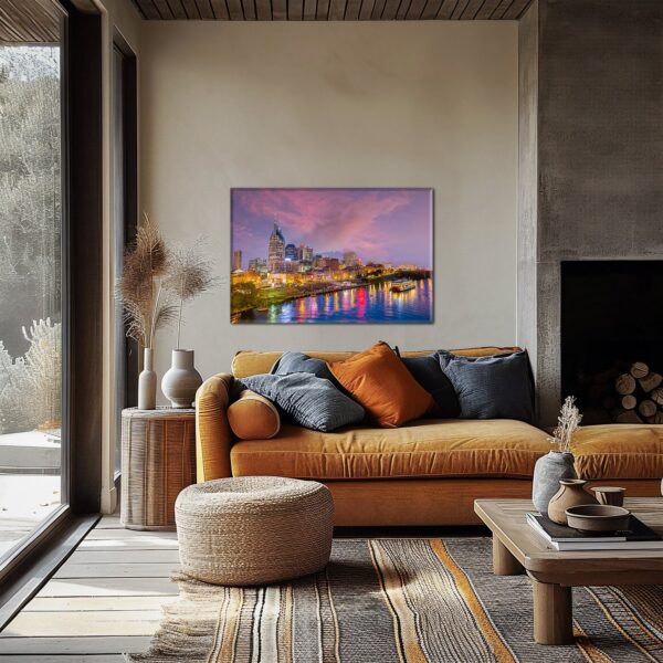 Nashville Music City Magic: Colorful Nashville Skyline Canvas Print, Nashville cityscape on canvas, Nashville skyline print - Image 2