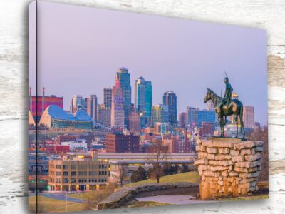 Kansas City Bright Skyline Canvas - Beautiful Wall Art for Your Home, Kansas City canvas wall art