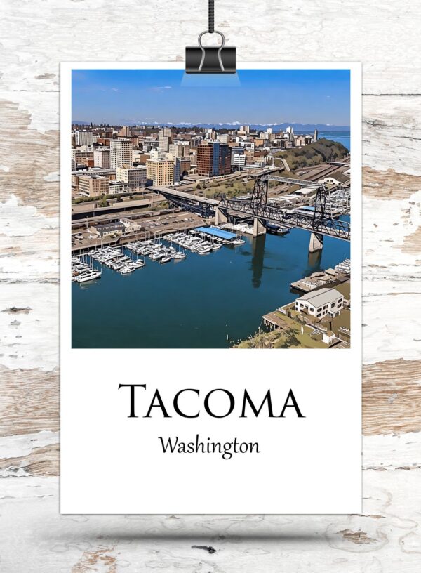 Tacoma Washington  Tacoma watercolor, Tacoma  wall art, Tacoma  canvas wall art,  Tacoma watercolor wall art, Tacoma travel art - Image 3