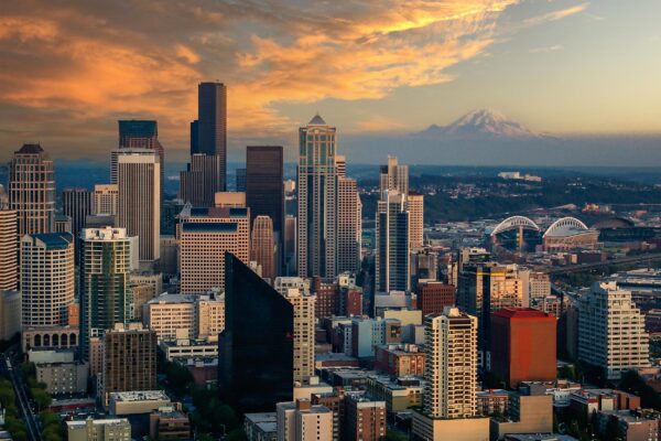 Seattle Washington  watercolor, Seattle wall art, Seattle canvas wall art, Seattle watercolor wall art, Seattle travel art - Image 4