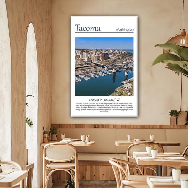 Tacoma Washington  Tacoma watercolor, Tacoma  wall art, Tacoma  canvas wall art,  Tacoma watercolor wall art, Tacoma travel art - Image 2