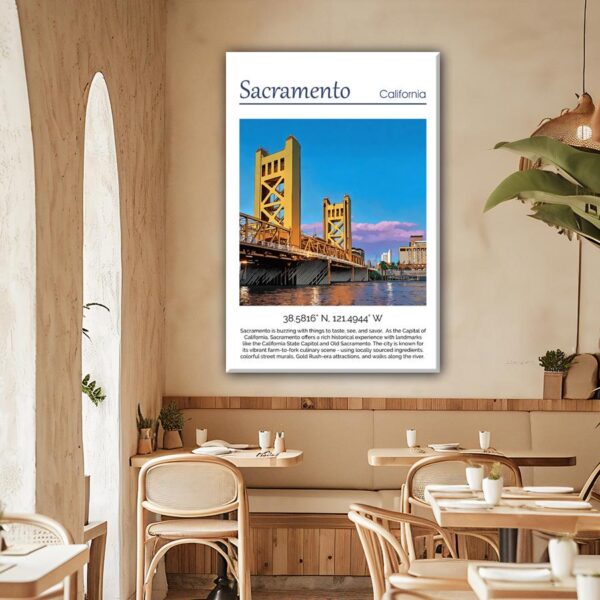 Sacramento  Canvas, Sacramento Print, Sacramento wall art Sacramento  travel art print, Sacramento California  poster - Image 2