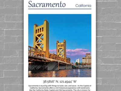 Sacramento  Canvas, Sacramento Print, Sacramento wall art Sacramento  travel art print, Sacramento California  poster