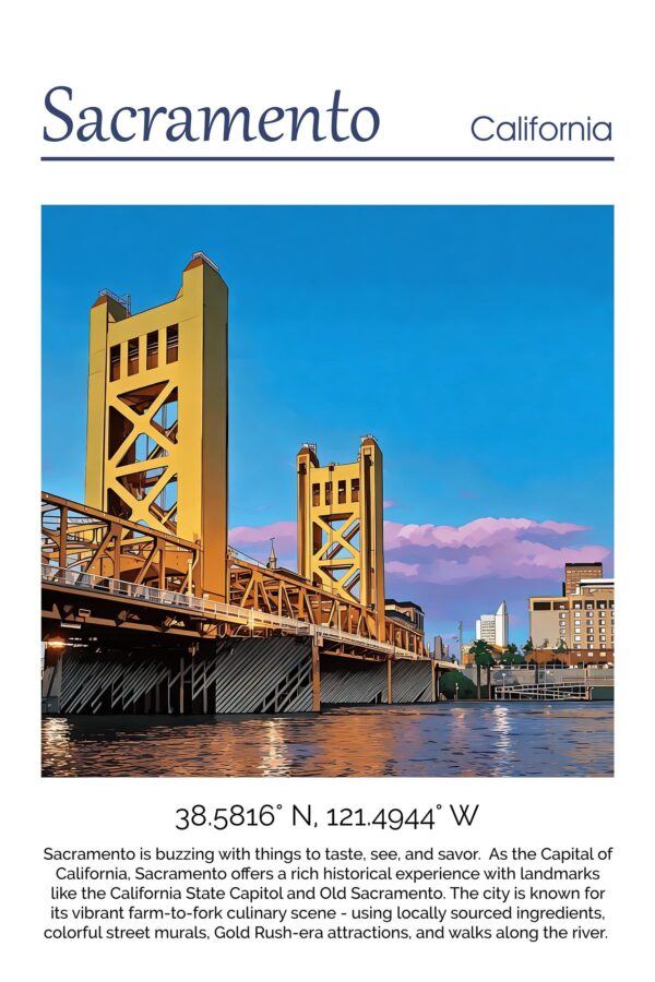Sacramento  Canvas, Sacramento Print, Sacramento wall art Sacramento  travel art print, Sacramento California  poster - Image 4