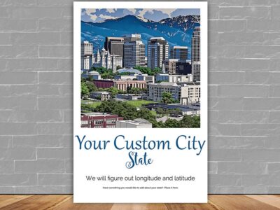 Your Favorite City Travel art, Custom Skyline Print or Canvas, Personalized wall art, Your City Travel Poster, Your custom Print