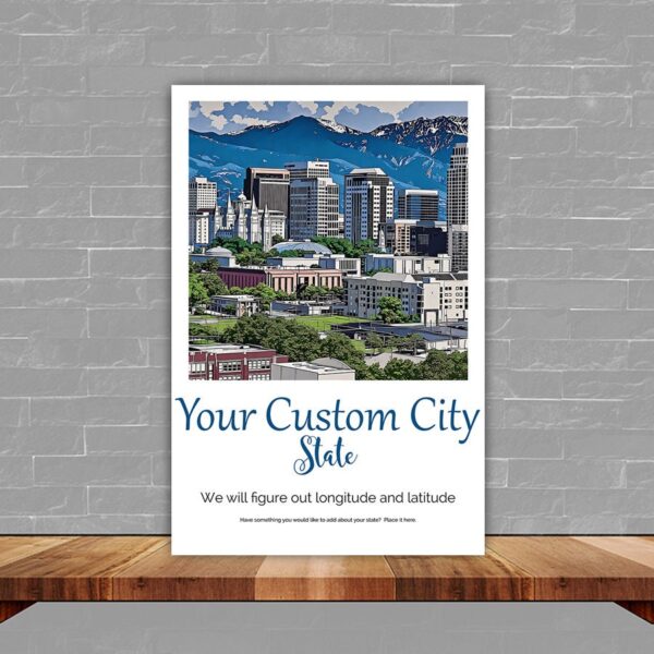 Your Favorite City Travel art, Custom Skyline Print or Canvas, Personalized wall art, Your City Travel Poster, Your custom Print