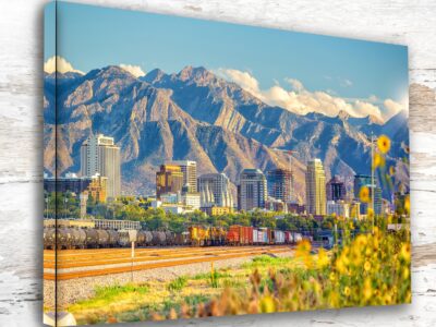 Beautiful Salt Lake City Skyline Print on Canvas - Perfect Addition to Your Wall Decor, Salt Lake City wall art on canvas