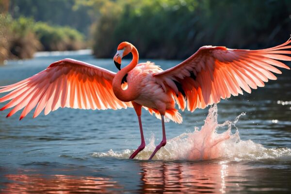 Pink Flamingo canvas watercolor, Pink Flamingo Wall Art, Pink Flamingo print, Pink Flamingo Canvas wall art, - Image 4