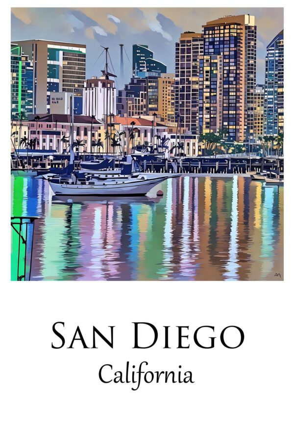 San Diego Canvas, San Diego Print,  San Diego wall art San Diego   travel art print, San Diego California  poster - Image 4