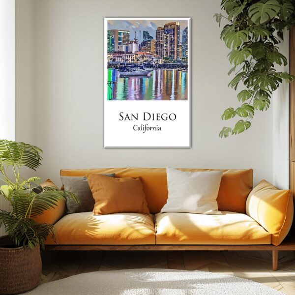 San Diego Canvas, San Diego Print,  San Diego wall art San Diego   travel art print, San Diego California  poster - Image 2
