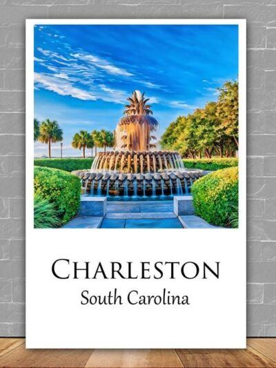 Charleston Canvas, Charleston Print, Charleston wall art, Charleston travel art print, Charleston South Carolina, Charleston  poster
