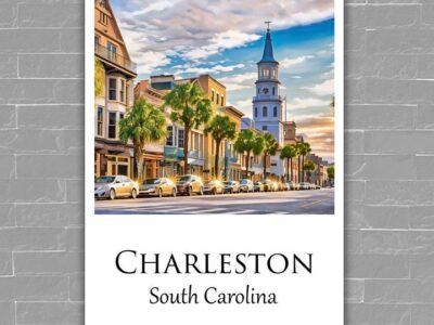 Charleston Canvas, Charleston Print, Charleston wall art, Charleston Battery travel art print, Charleston South Carolina, Charleston  poster