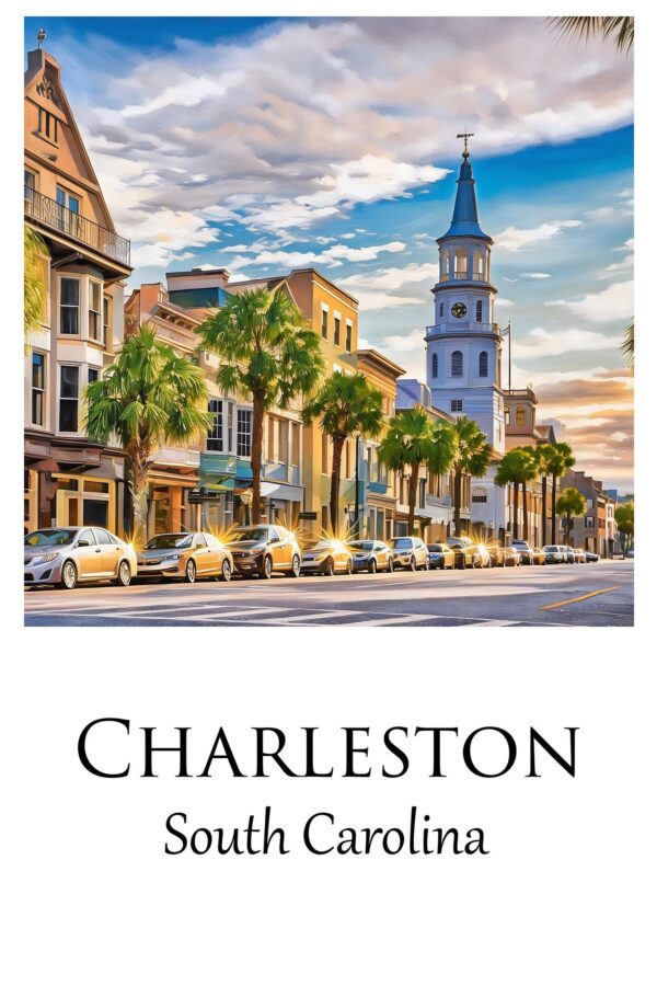 Charleston Canvas, Charleston Print, Charleston wall art, Charleston Battery travel art print, Charleston South Carolina, Charleston  poster - Image 4